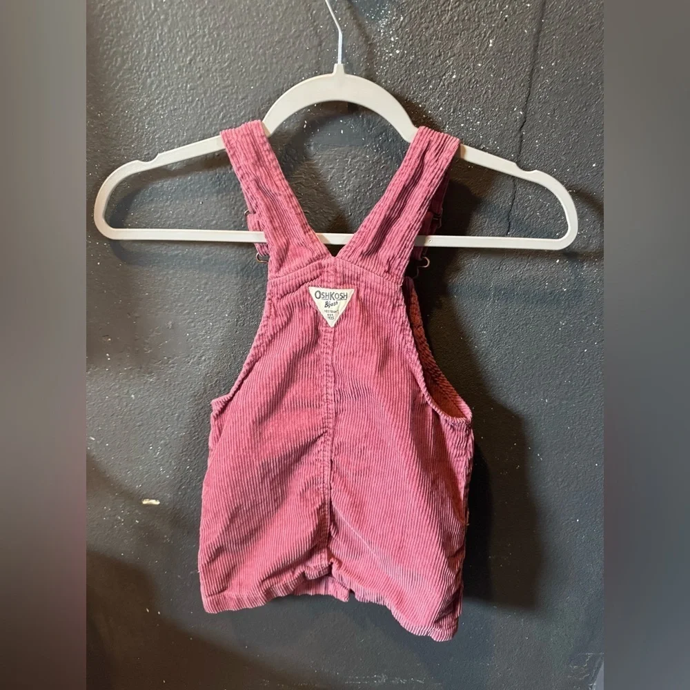 OshKosh B'gosh Rose Pink Corduroy Overall Dress Size 4T
